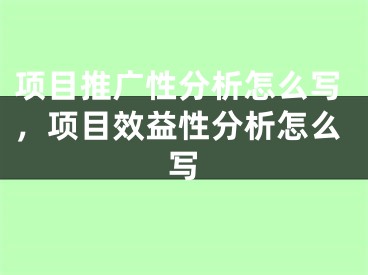 項目推廣性分析怎么寫，項目效益性分析怎么寫