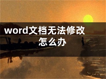 word文檔無法修改怎么辦