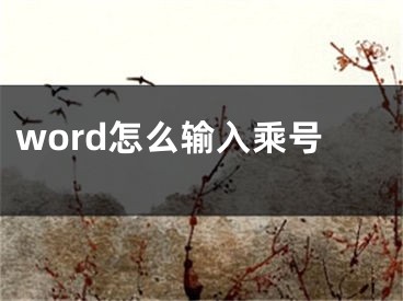 word怎么輸入乘號