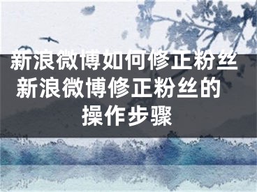 新浪微博如何修正粉絲 新浪微博修正粉絲的操作步驟