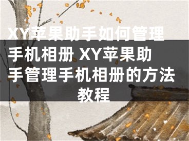 XY蘋果助手如何管理手機(jī)相冊 XY蘋果助手管理手機(jī)相冊的方法教程