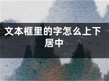 文本框里的字怎么上下居中