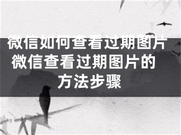 微信如何查看過(guò)期圖片 微信查看過(guò)期圖片的方法步驟