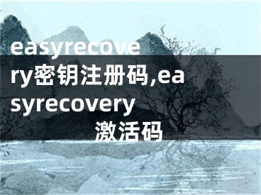 easyrecovery密鑰注冊碼,easyrecovery激活碼