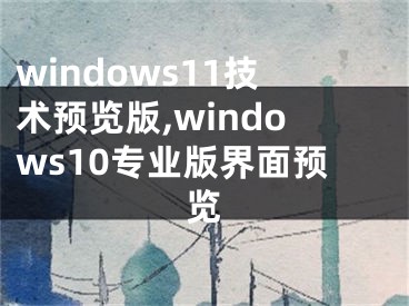 windows11技術(shù)預(yù)覽版,windows10專業(yè)版界面預(yù)覽