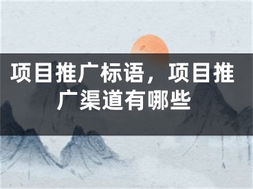 項目推廣標語，項目推廣渠道有哪些