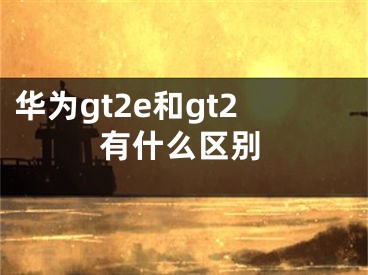 華為gt2e和gt2有什么區(qū)別