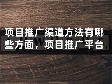 項目推廣渠道方法有哪些方面，項目推廣平臺