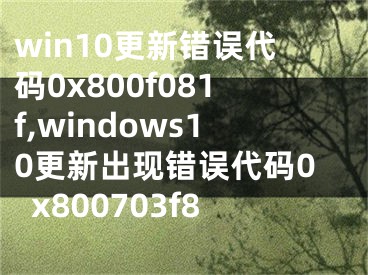 win10更新錯(cuò)誤代碼0x800f081f,windows10更新出現(xiàn)錯(cuò)誤代碼0x800703f8