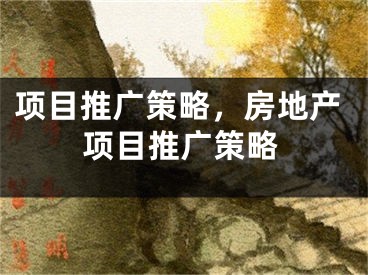 項(xiàng)目推廣策略，房地產(chǎn)項(xiàng)目推廣策略