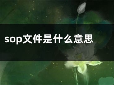 sop文件是什么意思