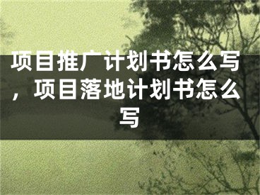 項(xiàng)目推廣計(jì)劃書怎么寫，項(xiàng)目落地計(jì)劃書怎么寫