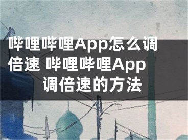 嗶哩嗶哩App怎么調(diào)倍速 嗶哩嗶哩App調(diào)倍速的方法