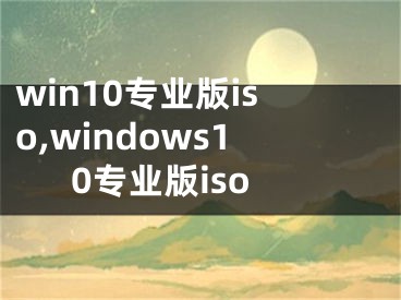 win10專業(yè)版iso,windows10專業(yè)版iso