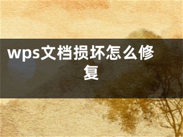 wps文檔損壞怎么修復(fù)