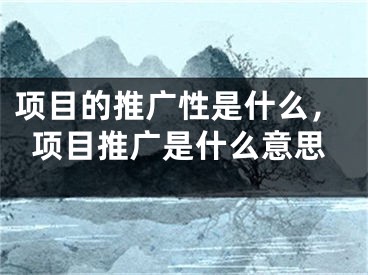 項目的推廣性是什么，項目推廣是什么意思