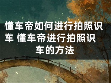 懂車帝如何進行拍照識車 懂車帝進行拍照識車的方法