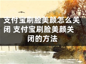 支付寶刷臉美顏怎么關(guān)閉 支付寶刷臉美顏關(guān)閉的方法