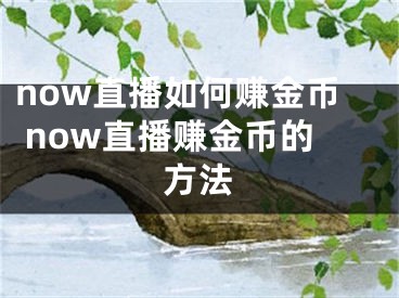 now直播如何賺金幣 now直播賺金幣的方法