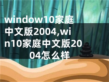 window10家庭中文版2004,win10家庭中文版2004怎么樣