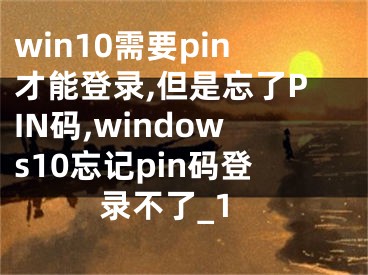 win10需要pin才能登錄,但是忘了PIN碼,windows10忘記pin碼登錄不了_1