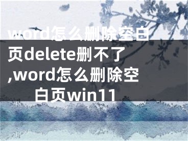 word怎么刪除空白頁delete刪不了,word怎么刪除空白頁win11