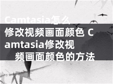 Camtasia怎么修改視頻畫面顏色 Camtasia修改視頻畫面顏色的方法