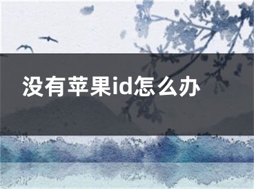 沒有蘋果id怎么辦