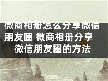 微商相冊怎么分享微信朋友圈 微商相冊分享微信朋友圈的方法