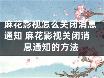 麻花影視怎么關(guān)閉消息通知 麻花影視關(guān)閉消息通知的方法