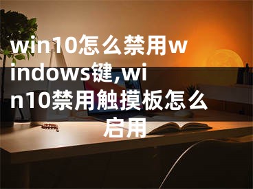 win10怎么禁用windows鍵,win10禁用觸摸板怎么啟用