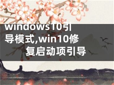 windows10引導(dǎo)模式,win10修復(fù)啟動(dòng)項(xiàng)引導(dǎo)