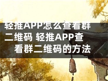 輕推APP怎么查看群二維碼 輕推APP查看群二維碼的方法