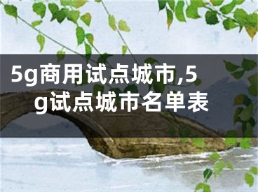 5g商用試點(diǎn)城市,5g試點(diǎn)城市名單表