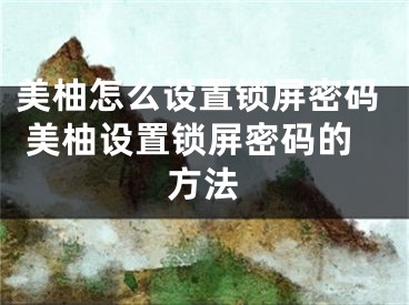 美柚怎么設(shè)置鎖屏密碼 美柚設(shè)置鎖屏密碼的方法