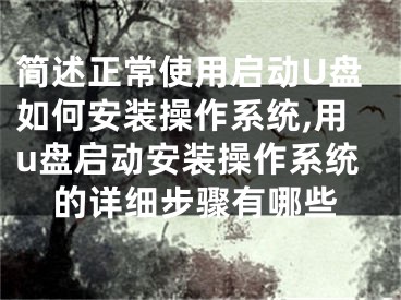 簡述正常使用啟動U盤如何安裝操作系統(tǒng),用u盤啟動安裝操作系統(tǒng)的詳細(xì)步驟有哪些