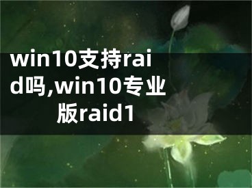 win10支持raid嗎,win10專業(yè)版raid1