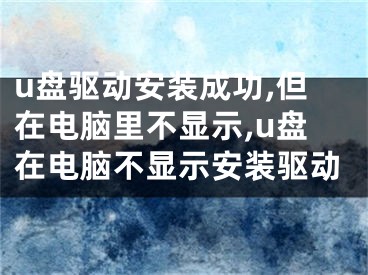 u盤驅(qū)動(dòng)安裝成功,但在電腦里不顯示,u盤在電腦不顯示安裝驅(qū)動(dòng)