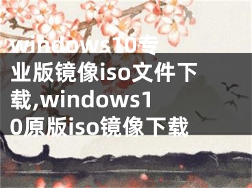 windows10專業(yè)版鏡像iso文件下載,windows10原版iso鏡像下載