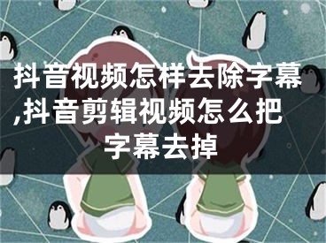 抖音視頻怎樣去除字幕,抖音剪輯視頻怎么把字幕去掉