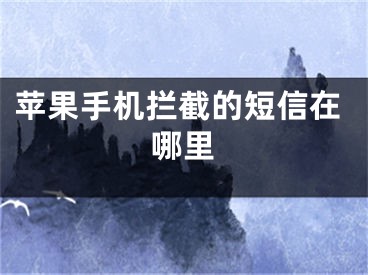 蘋果手機(jī)攔截的短信在哪里