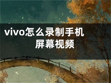 vivo怎么錄制手機(jī)屏幕視頻