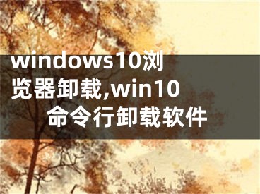 windows10瀏覽器卸載,win10命令行卸載軟件