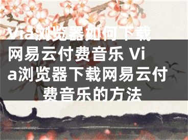 Via瀏覽器如何下載網(wǎng)易云付費音樂 Via瀏覽器下載網(wǎng)易云付費音樂的方法