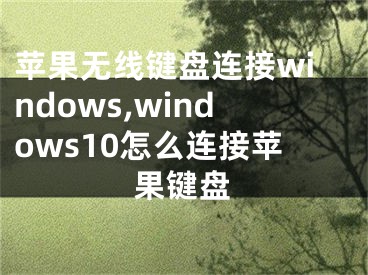 蘋果無線鍵盤連接windows,windows10怎么連接蘋果鍵盤