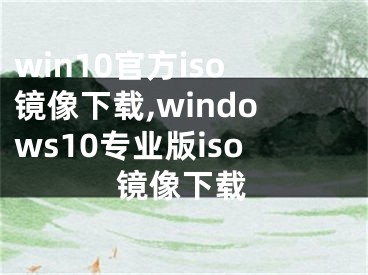 win10官方iso鏡像下載,windows10專業(yè)版iso鏡像下載