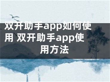 雙開助手app如何使用 雙開助手app使用方法