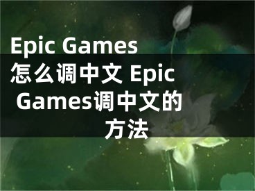 Epic Games怎么調(diào)中文 Epic Games調(diào)中文的方法