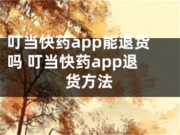 叮當(dāng)快藥app能退貨嗎 叮當(dāng)快藥app退貨方法