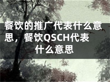 餐飲的推廣代表什么意思，餐飲QSCH代表什么意思